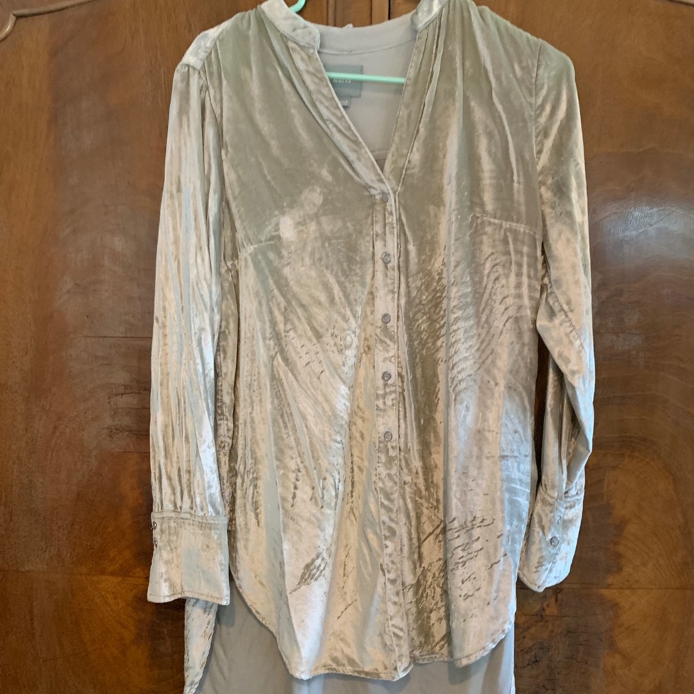 Anthropologie Velvet button down
